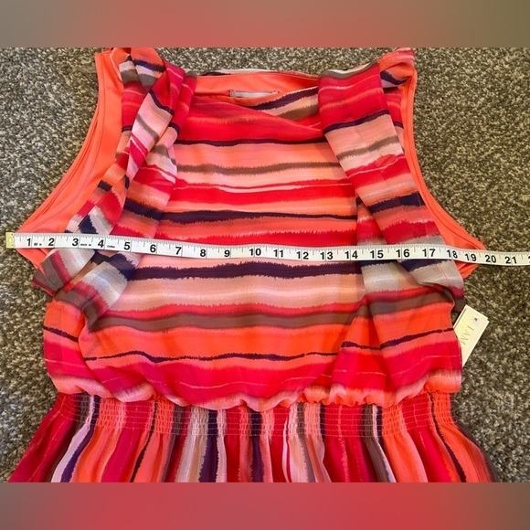 Shelby & Palmer Pink Striped Midi Dress Size 14 - Picture 4 of 10